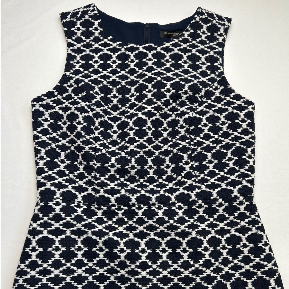 NWT Banana Republic Womens Shift Midi Dress Navy White Size 4 Nautical Summer - Picture 5 of 11